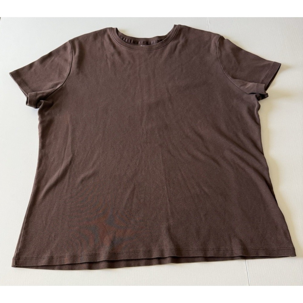 Cherokee Brand Ladies XXL Short Sleeve Brown T-Shirt Cotton, Comfy &Soft